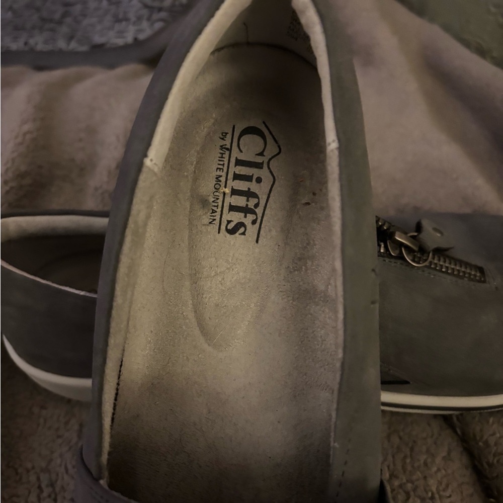 White Mountain Gray Slip-On Loafers with Zipper Accent - Picture 2 of 5